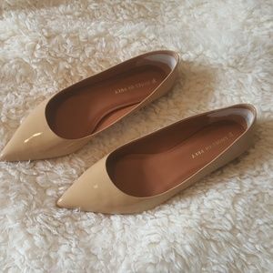 12w Shoes of Prey Camel Patent Leather Flats
